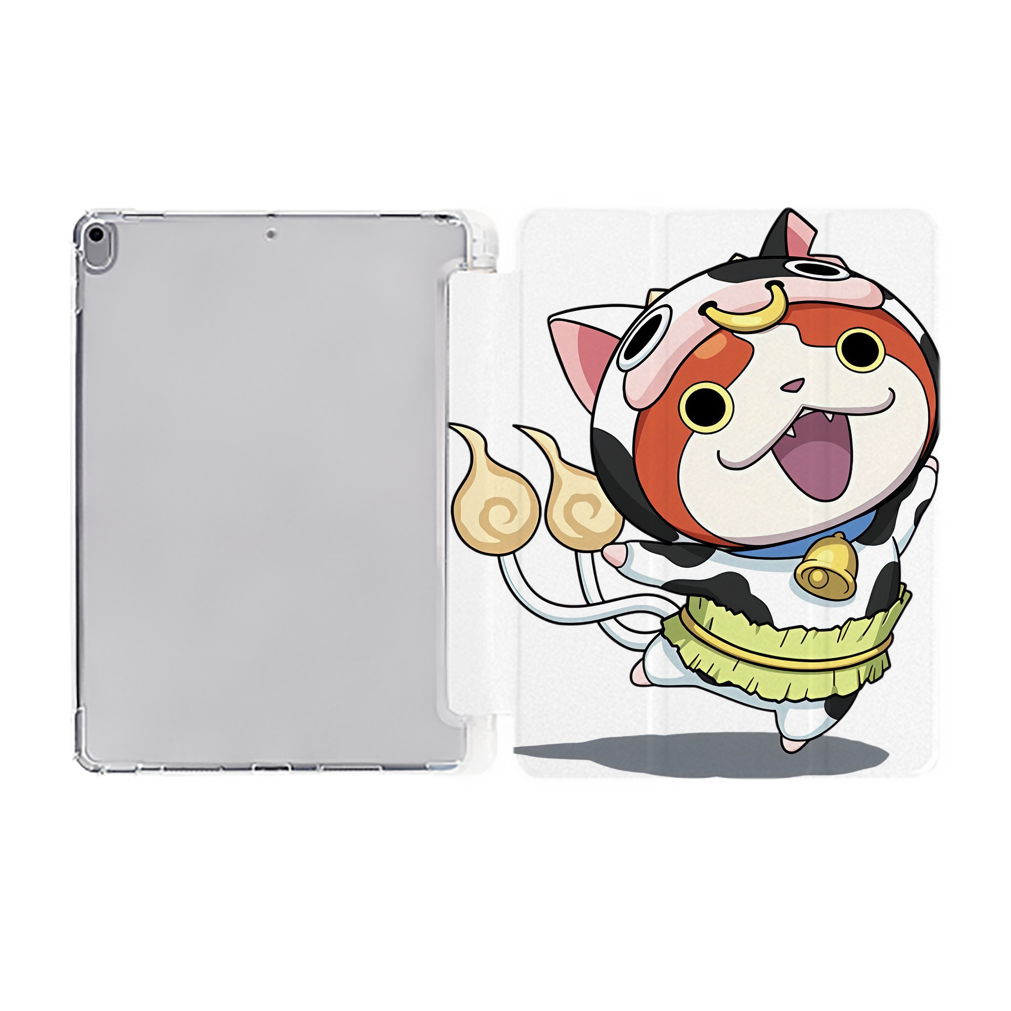（画像用） 妖怪ウォッチ Yo-kai Watch IPad ケース ペン収納付き 三つ折りスタンド PUレザー×シリコン 対応機種9.5/10.5/10.9インチ